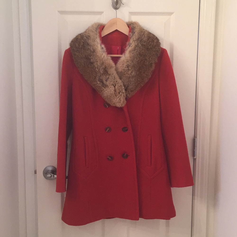 Vintage Red Fur Jacket